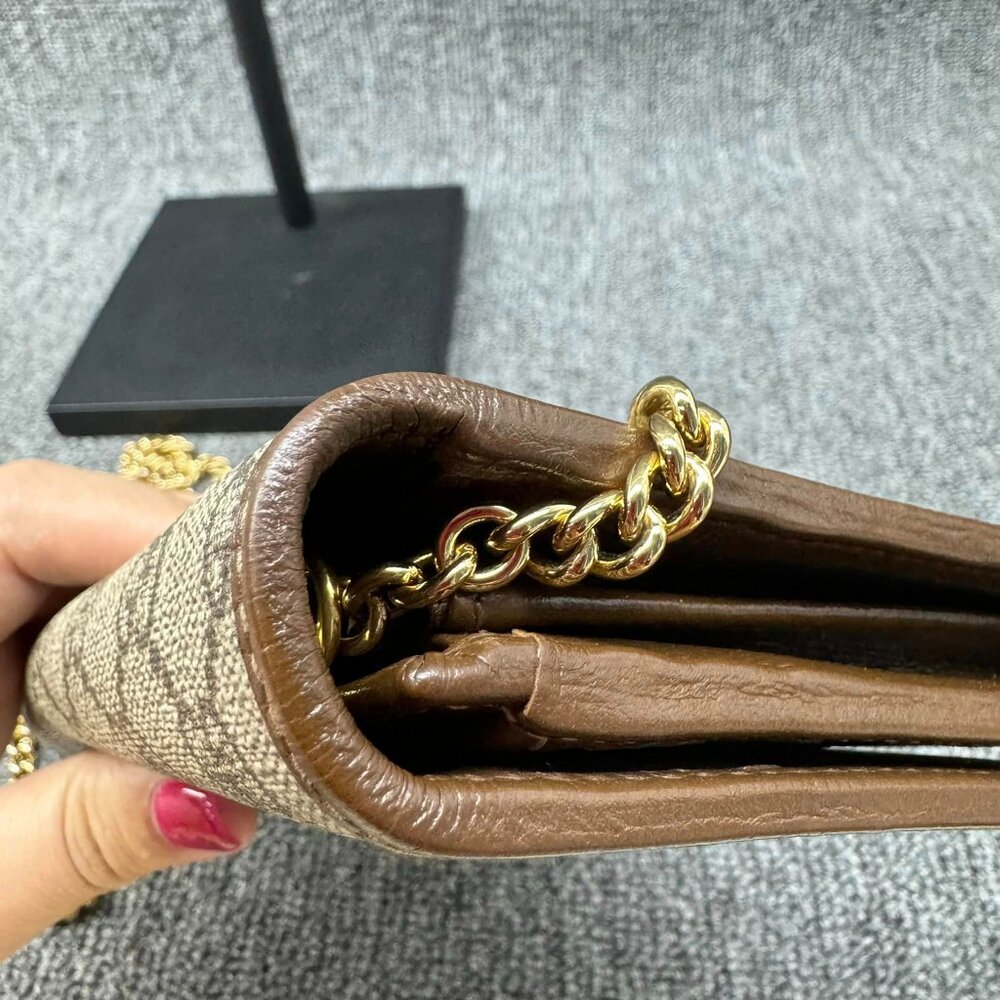 100% Authentic GUCCI Horsebit Chain Wallet Shoulder Bag - Picture 6 of 11